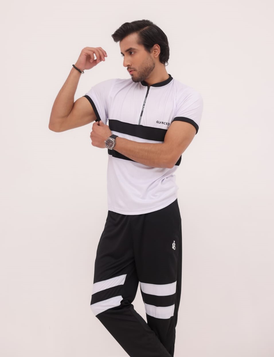 Dri Fit Tracksuit White Black