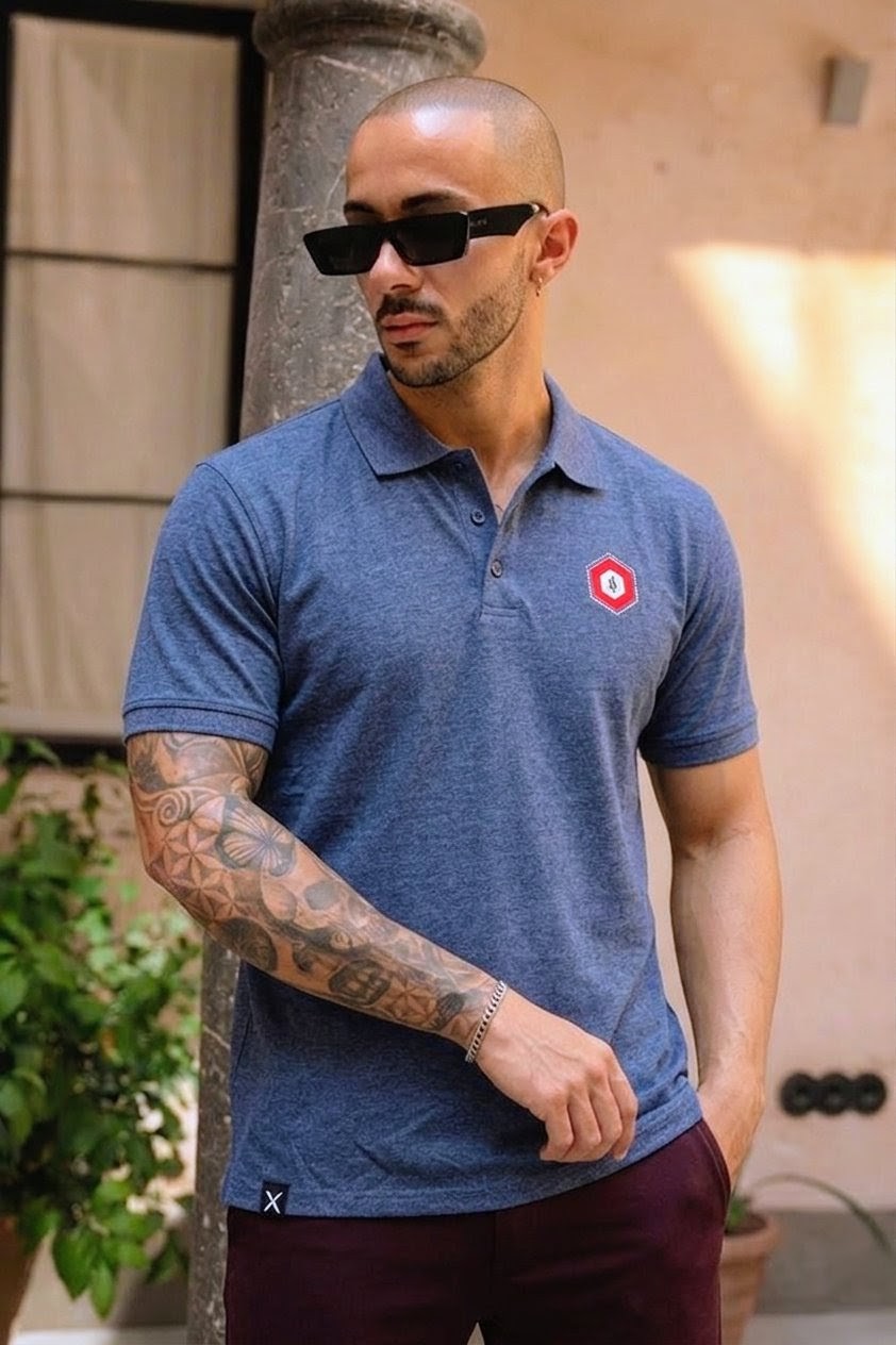 GL-10019 Grey Polo Shirt Single Jersey