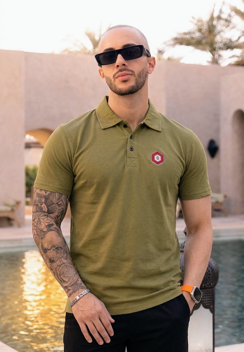 GL-10019 Olive Polo Shirt Single Jersey