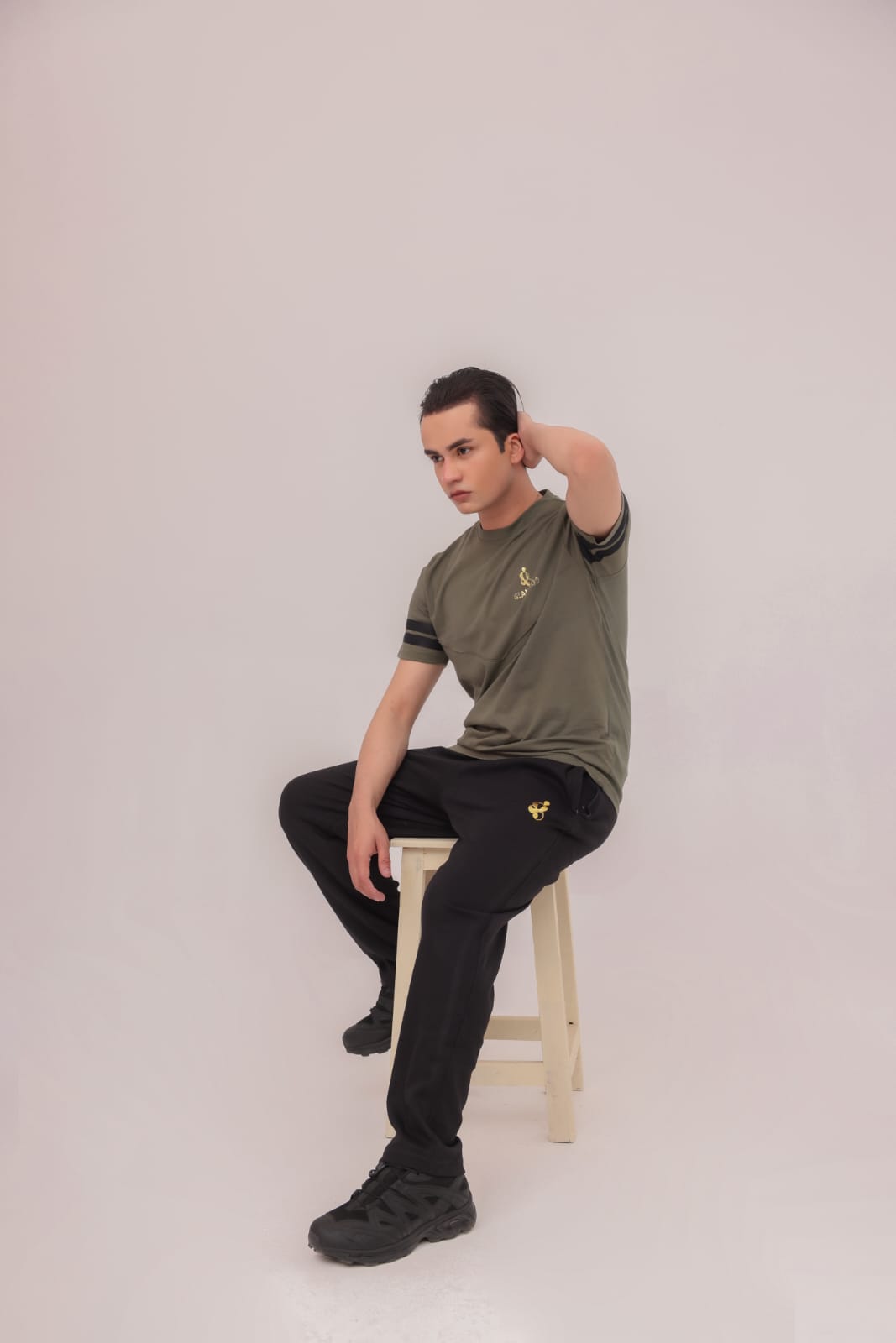 GL-10016 Sea Green Black Single Jersey Tracksuit