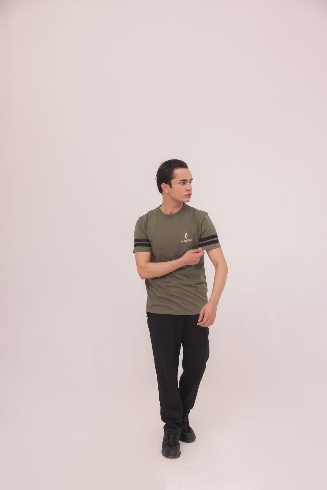 GL-10016 Sea Green Black Single Jersey Tracksuit