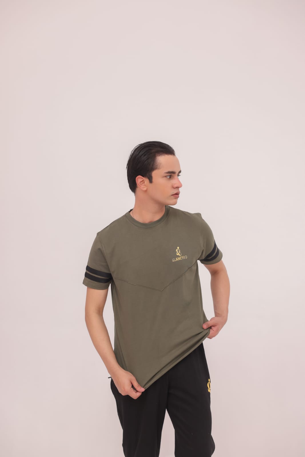 GL-10016 Sea Green Black Single Jersey Tracksuit