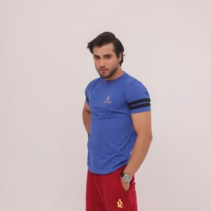 GL-10016 Royal Blue + Maroon Single Jersey Tracksuit