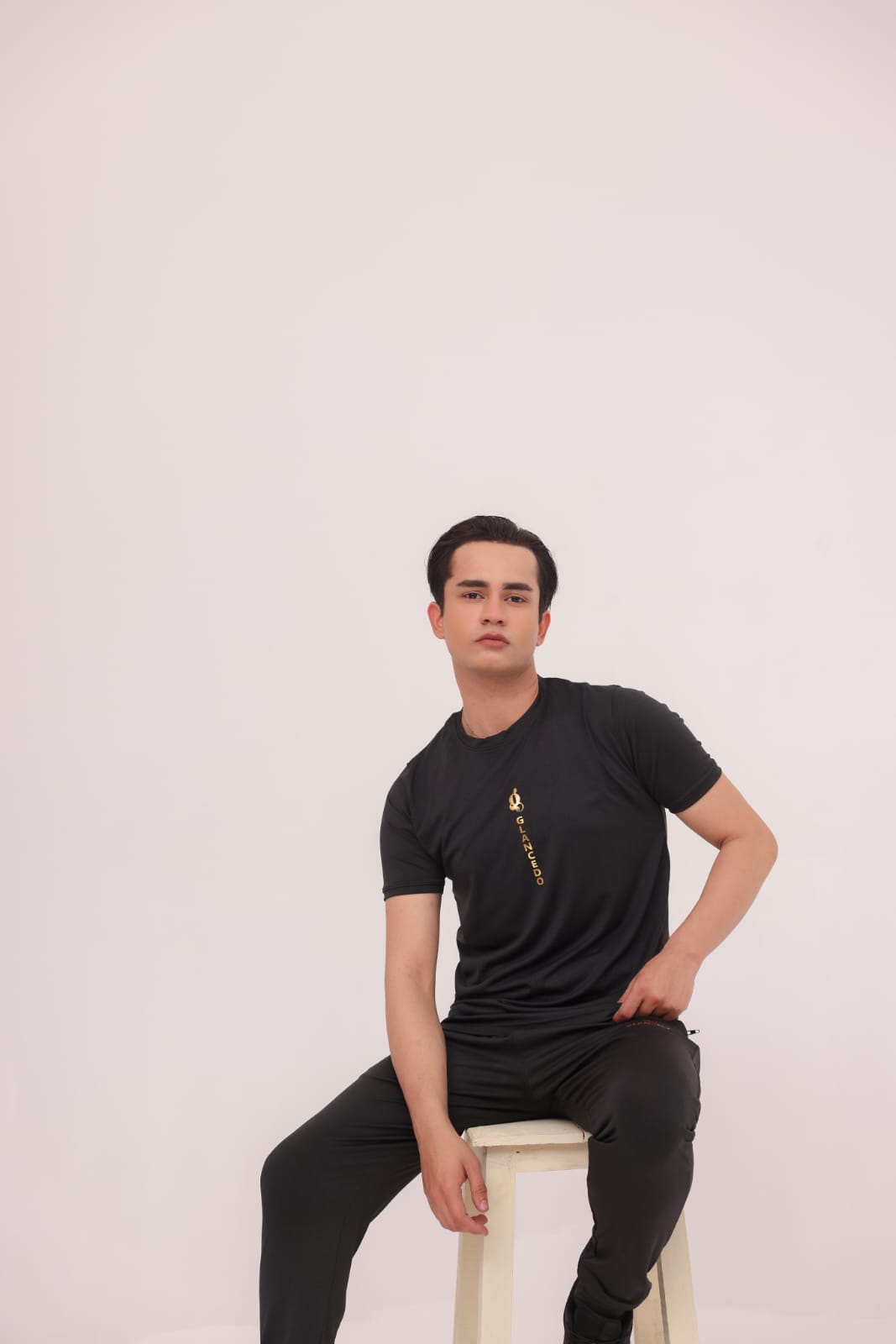 GL-1006 Golden+Black Stretchable Dri fit Tracksuit
