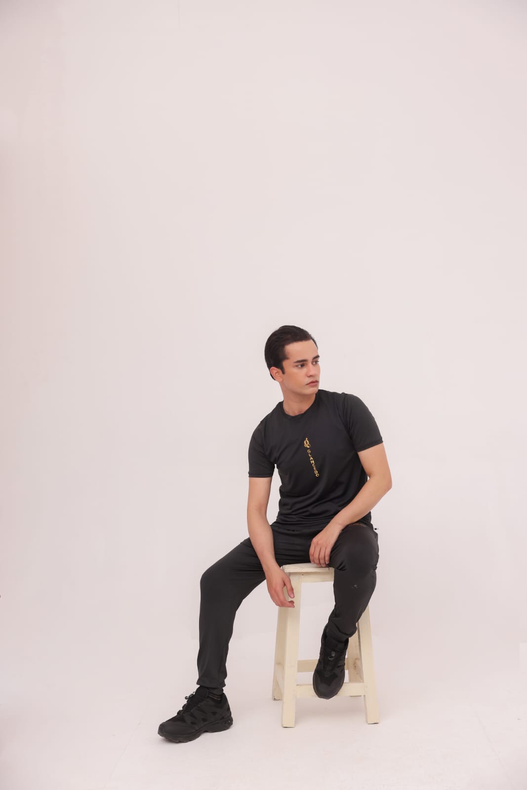 GL-1006 Golden+Black Stretchable Dri fit Tracksuit